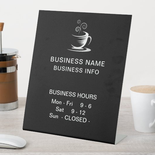 Zakelijke uren van Café Coffee Winkel Reclamebord Met Voetstuk (Insitu)