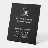 Zakelijke uren van Café Coffee Winkel Reclamebord Met Voetstuk (Voorkant)