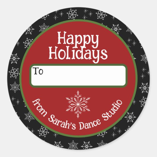 Zakelijke vakantie Sticker met sneeuwvlokken (Voorkant)