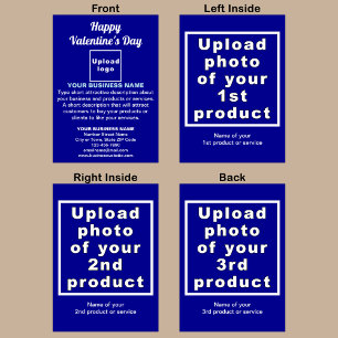 Zakelijke Valentijn blauw gevouwen vakantie Kaart