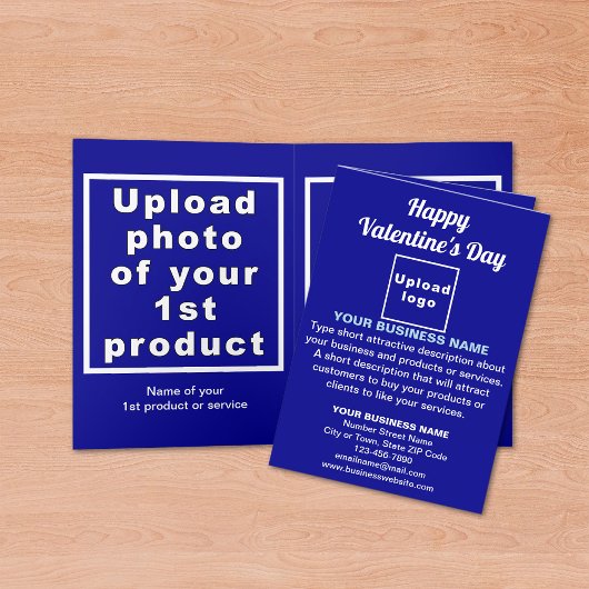 Zakelijke Valentijn blauw gevouwen vakantie Kaart