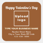 Zakelijke Valentijn Groet op bruin Vierkante Sticker (Voorkant)