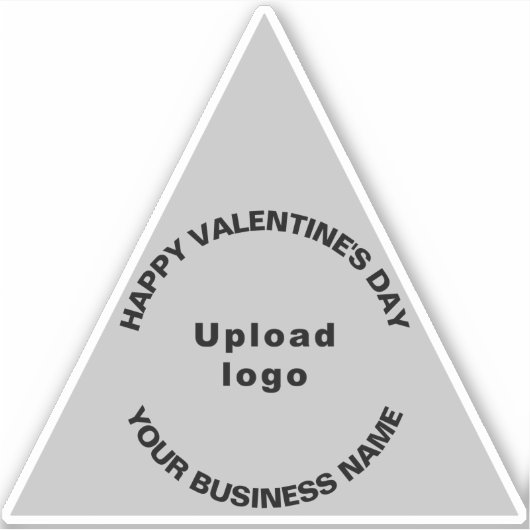 Zakelijke Valentijn Groet op Grey Triangle Vinyl Sticker (Voorkant)