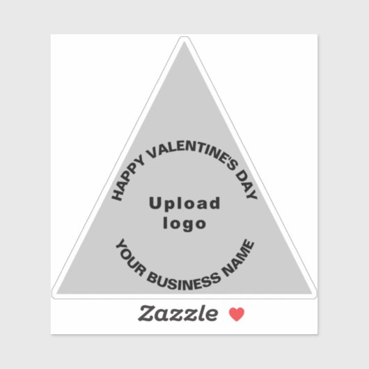 Zakelijke Valentijn Groet op Grey Triangle Vinyl Sticker (Vel)