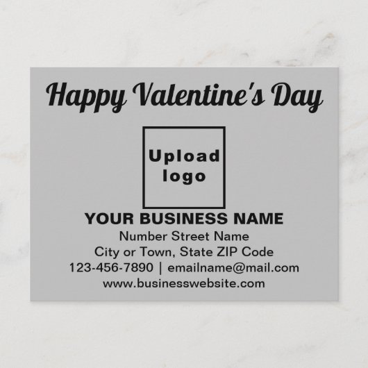 Zakelijke Valentijn Groet op Grijs Briefkaart (Voorkant)