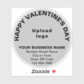 Zakelijke Valentijn Groet op Grijs Rond Vinyl Sticker (Vel)