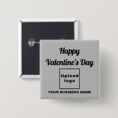 Zakelijke Valentijn Groet op Grijze Vierkante Butt Button 5,1 Cm (Voorkant /achterkant)