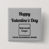 Zakelijke Valentijn Groet op Grijze Vierkante Butt Button 5,1 Cm (Voorkant)