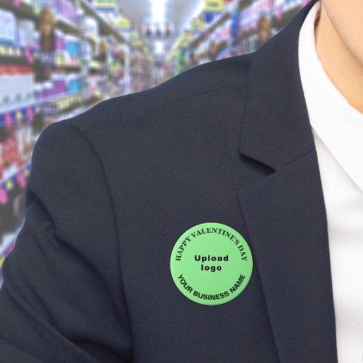 Zakelijke Valentijn Groet op Licht Groen Ronde Ronde Button 7,6 Cm