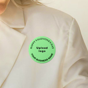 Zakelijke Valentijn Groet op Licht Groen Ronde Ronde Button 7,6 Cm