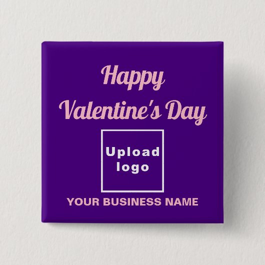 Zakelijke Valentijn Groet op Paarse Plein Vierkante Button 5,1 Cm (Voorkant)
