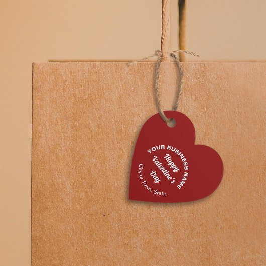 Zakelijke Valentijn Groet op Rode Hart Vorm Bedankjes Labels