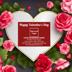 Zakelijke Valentijn groet op rood Briefkaart