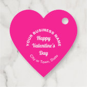 Zakelijke Valentijn Groet op Roze Hart Vorm Bedankjes Labels (Achterkant)