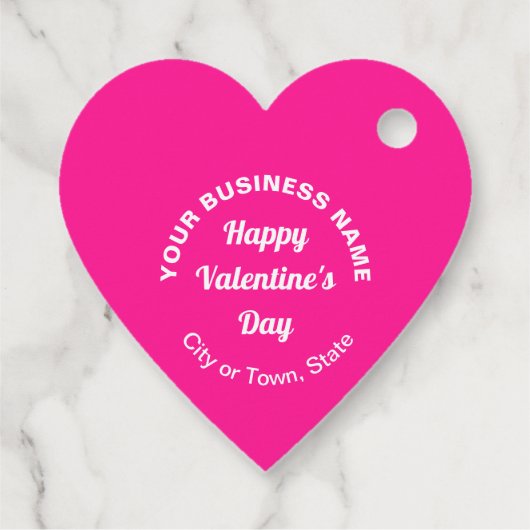 Zakelijke Valentijn Groet op Roze Hart Vorm Bedankjes Labels (Achterkant)