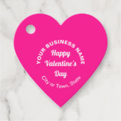 Zakelijke Valentijn Groet op Roze Hart Vorm Bedankjes Labels (Voorkant)