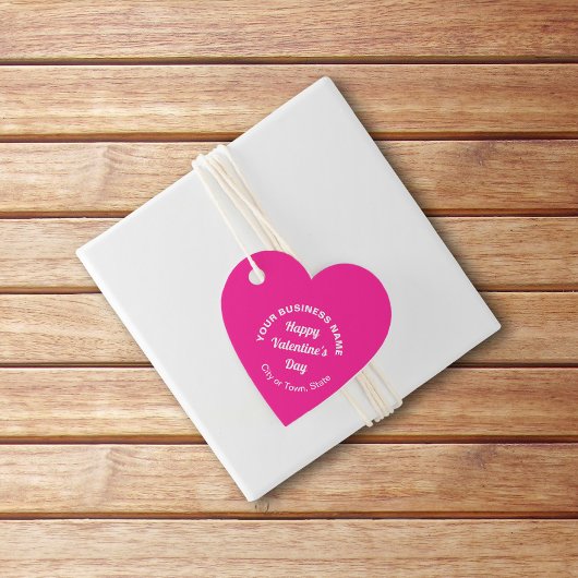 Zakelijke Valentijn Groet op Roze Hart Vorm Bedankjes Labels