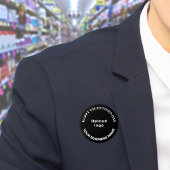 Zakelijke Valentijn Groet op Zwarte Ronde Button