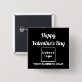 Zakelijke Valentijn Groet op Zwarte Vierkante Butt Vierkante Button 5,1 Cm (Voorkant /achterkant)