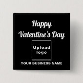 Zakelijke Valentijn Groet op Zwarte Vierkante Butt Vierkante Button 5,1 Cm (Voorkant)