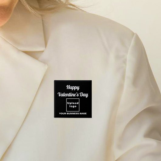 Zakelijke Valentijn Groet op Zwarte Vierkante Butt Vierkante Button 5,1 Cm