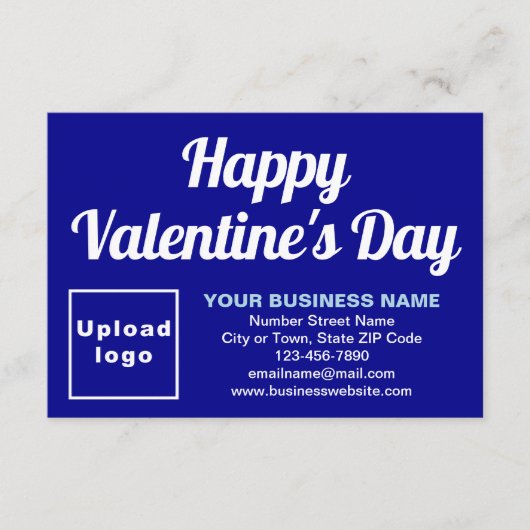 Zakelijke Valentijn Klein Blauw Vlak Wenskaart Kaart (Voorkant)