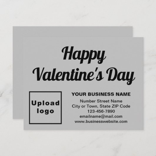 Zakelijke Valentijn Kleine Grijze Platte Vakantie  Feestdagenkaart (Voorkant / Achterkant)