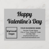 Zakelijke Valentijn Kleine Grijze Platte Vakantie  Feestdagenkaart (Voorkant)