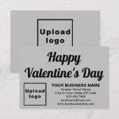 Zakelijke Valentijn Kleine Grijze Vlakke Kaart (Voorkant / Achterkant)
