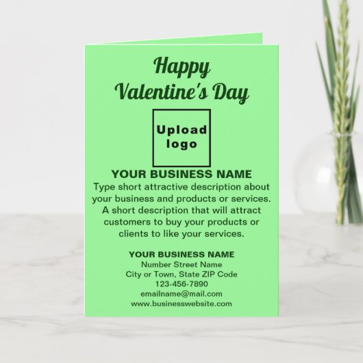 Zakelijke Valentijn Licht Groen Gevouwen Vakantie  Feestdagen Kaart (Voorkant)
