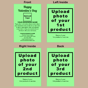 Zakelijke Valentijn Licht Groen Gevouwen Vakantie  Feestdagen Kaart