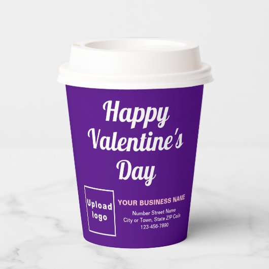 Zakelijke Valentijn Paarse papieren beker (Achterkant)