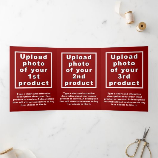 Zakelijke Valentijn Rode Trifold Kaart (Binnen)