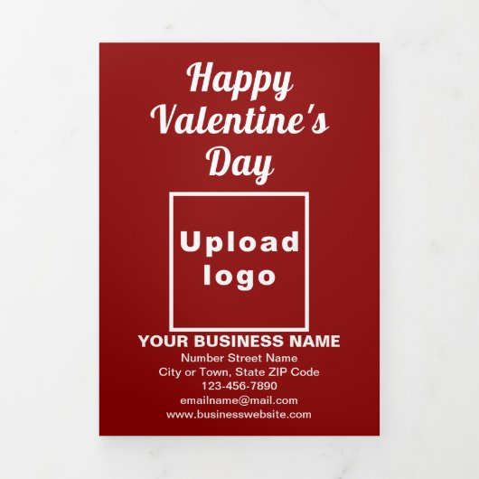 Zakelijke Valentijn Rode Trifold Kaart (Cover)