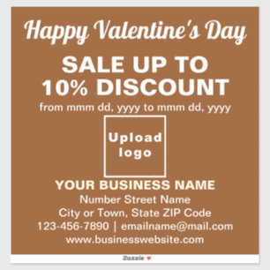 Zakelijke Valentijn Sale op Bruine Vinyl Sticker