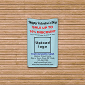 Zakelijke Valentijn Sale op lichtblauwe banner