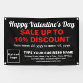Zakelijke Valentijn Sale op zwarte rechthoek banne Spandoek (Horizontaal)