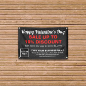 Zakelijke Valentijn Sale op zwarte rechthoek banne Spandoek