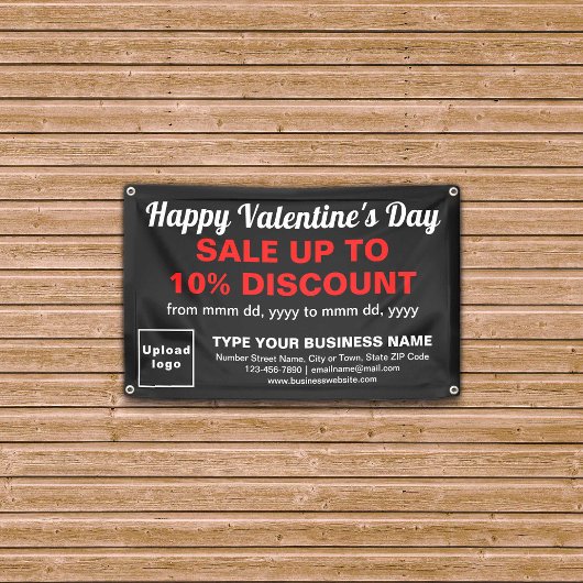 Zakelijke Valentijn Sale op zwarte rechthoek banne Spandoek