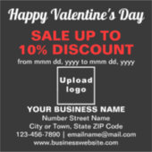 Zakelijke Valentijn Sale op zwarte vinyl Sticker (Voorkant)