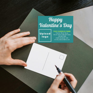 Zakelijke Valentijn Teal Groene Vakantie Postkaart Feestdagenkaart
