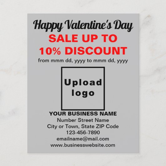 Zakelijke Valentijn Verkoop op Grey Flyer (Voorkant)