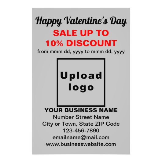 Zakelijke Valentijn Verkoop op Grijs Fotopapier Foto Afdruk (Voorkant)
