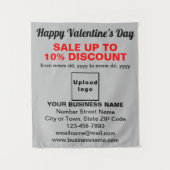 Zakelijke Valentijn Verkoop op Grijs Tapestry Wandkleed (Voorkant)