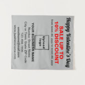 Zakelijke Valentijn Verkoop op Grijs Tapestry Wandkleed (Voorkant (horizontaal))