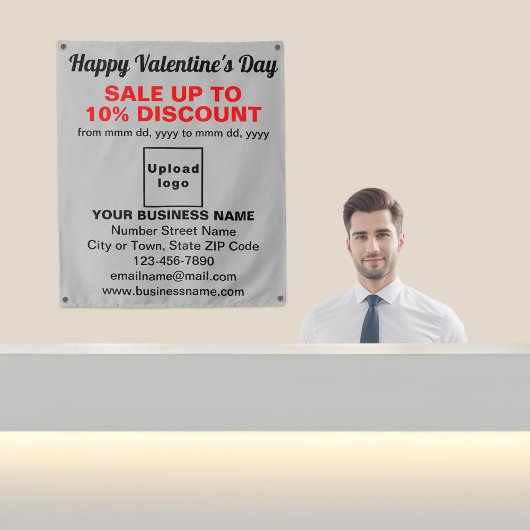 Zakelijke Valentijn Verkoop op Grijs Tapestry Wandkleed