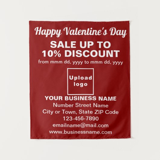 Zakelijke Valentijn Verkoop op Rode Wandtapijt Wandkleed (Voorkant)
