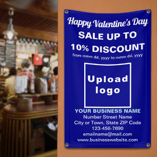 Zakelijke Valentijns Sale op Blauwe Banner