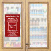 Zakelijke Valentijnsactie op Red Window Cling Raamsticker