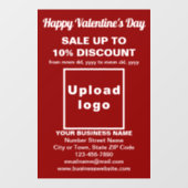 Zakelijke Valentijnsactie op Red Window Cling Raamsticker (Vel)